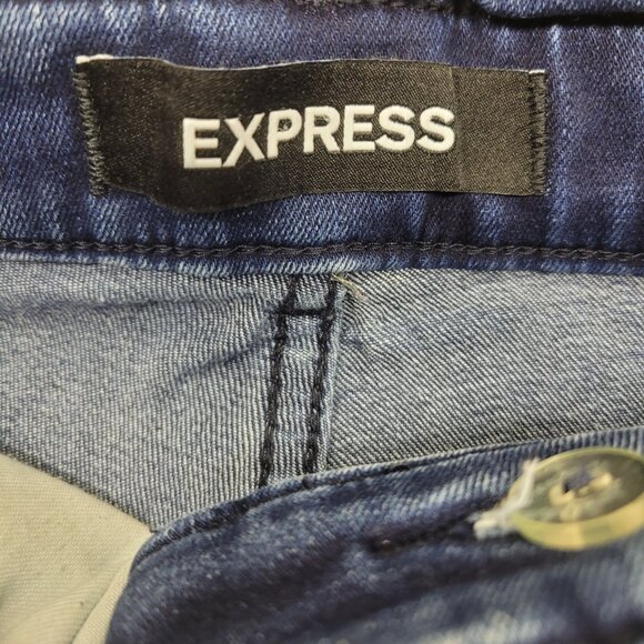 Express Size 2P Petite Super High Rise Ankle Legging Denim Perfect Jeans Stretch - Picture 3 of 4